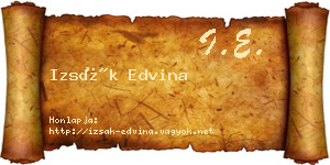 Izsák Edvina névjegykártya